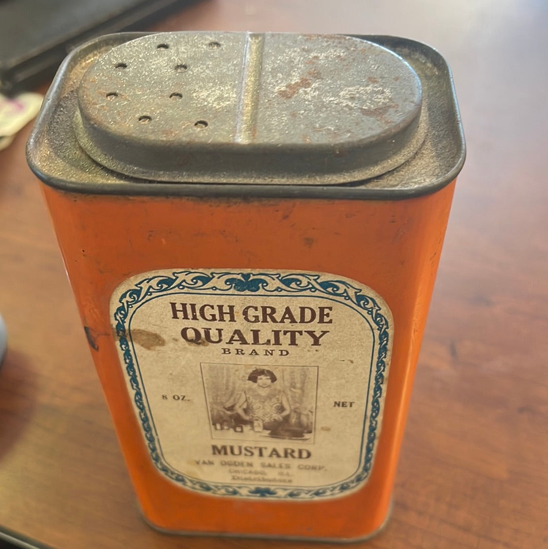 Vintage Large High Grade Quality Brand Spice Tin Chicago Van Ogden 5x3