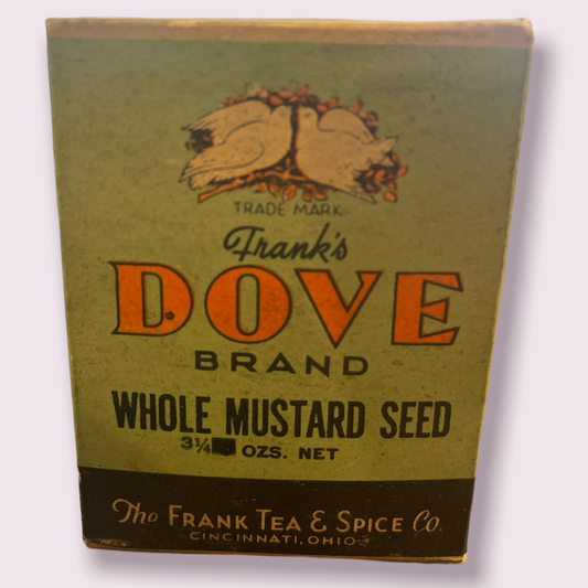 Vintage Franks Dove Brand Whole Mustard Seed Frank Tea and Spice Co Box