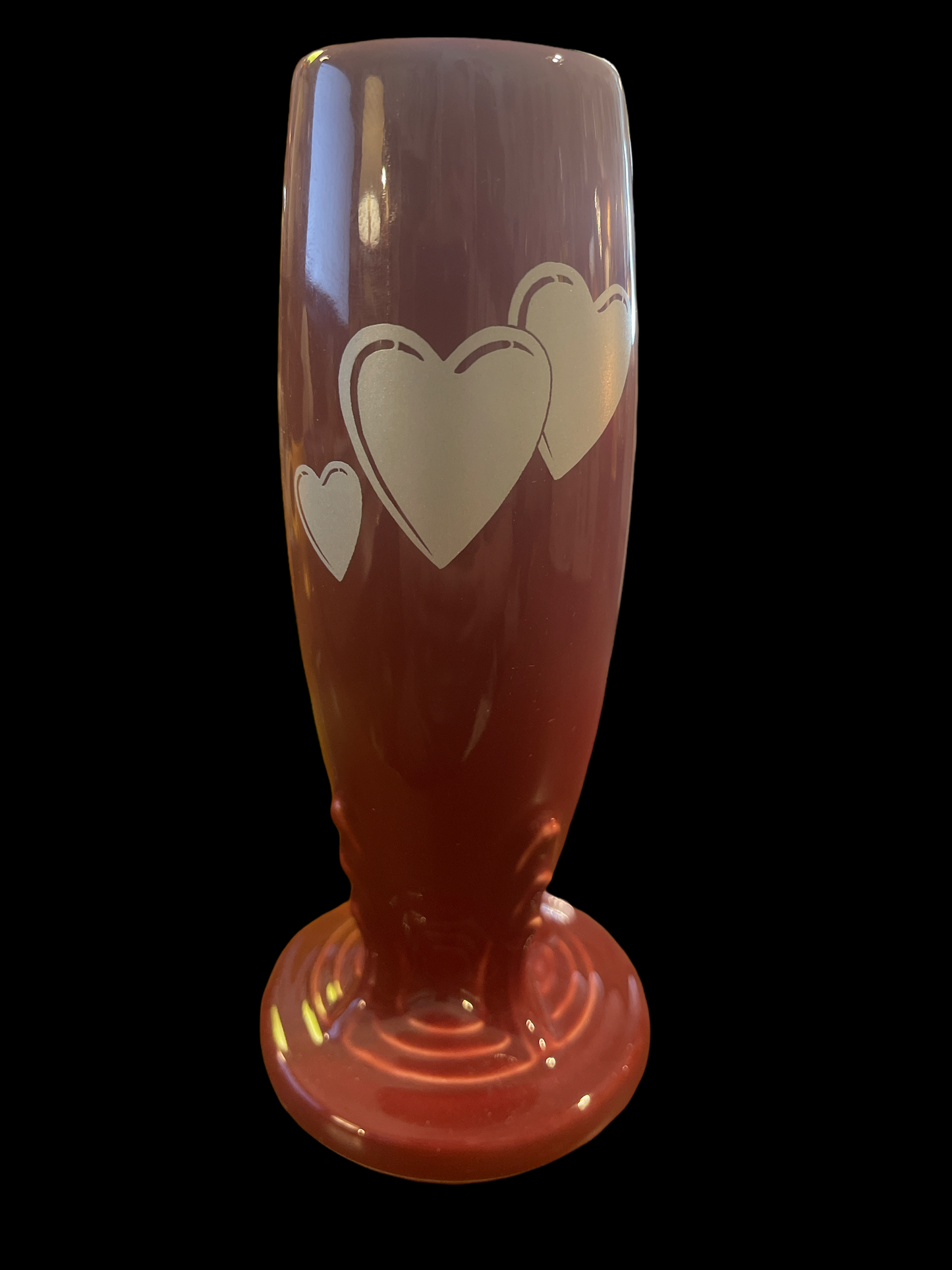 Fiesta Trio of Hearts Decal Bud Vase