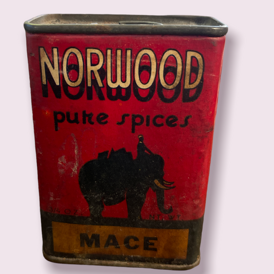 Vintage Norwood Spice Tin Mace C.D. Kenny Co. Baltimore Maryland