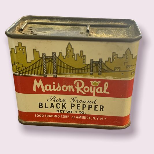 Vintage Maison Royal Black Pepper Spice Tin New York NY