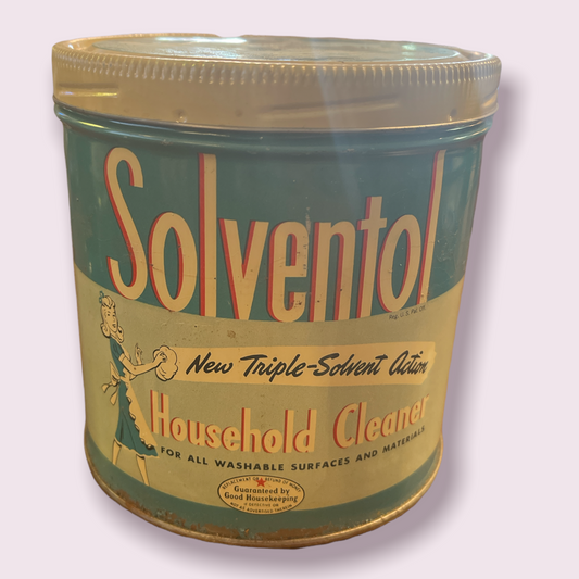 Vintage Large Solventol Household Cleaner Made in Detroit MI FULL PROP