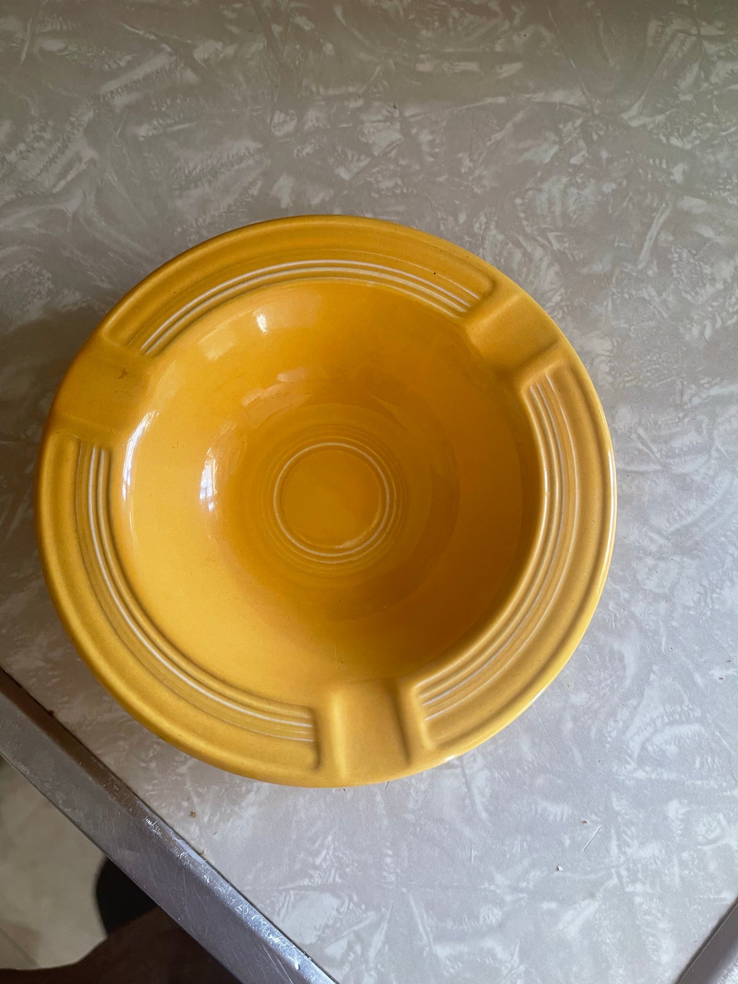 Vintage Fiesta Ashtray in Yellow Later Version - Stamped