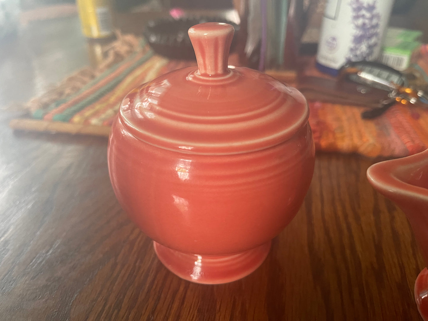 Fiesta Persimmon Individual Creamer and Sugar Bowl