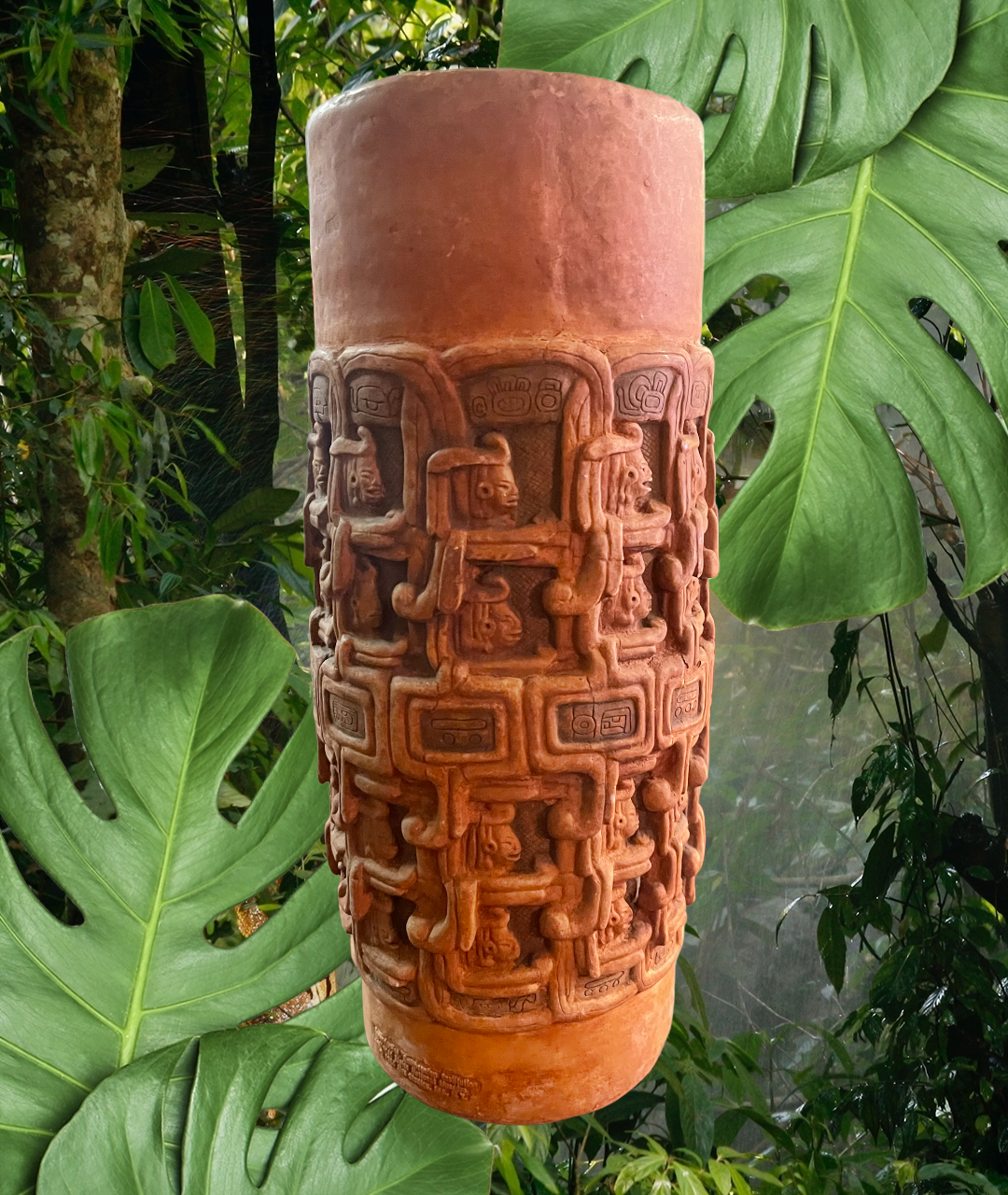 Alva Studios Mayan Vase Repro Smithsonian Institute 1954 14" MCM