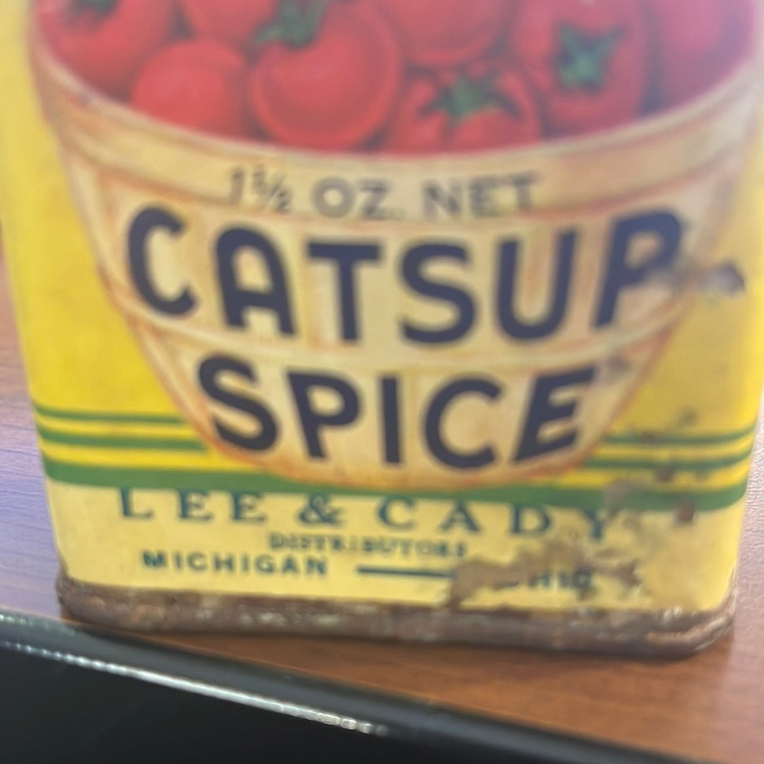 Vintage Catsup Spice Lee & Cady Spice Tin Michigan MI Detroit