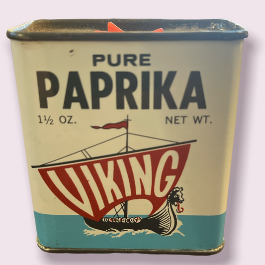 Vintage Viking Spice Tin for Paprika Muskegon Wholesale Co Michigan
