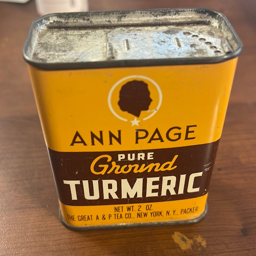 Vintage Spice Tin Ann Page Tumeric A&P Tea Co. Ny New York