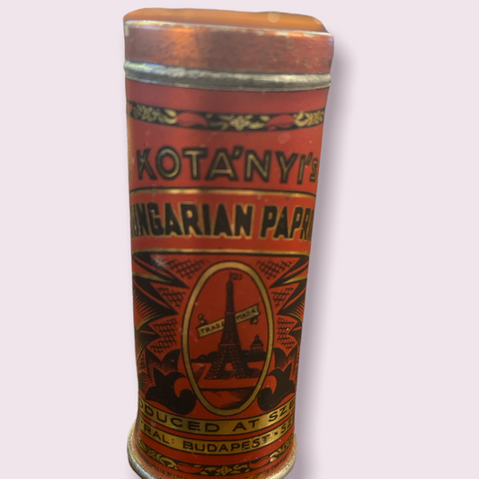 Vintage Kotanyis Hungarian Paprika Spice Tin Round 3' Budapest Szeged
