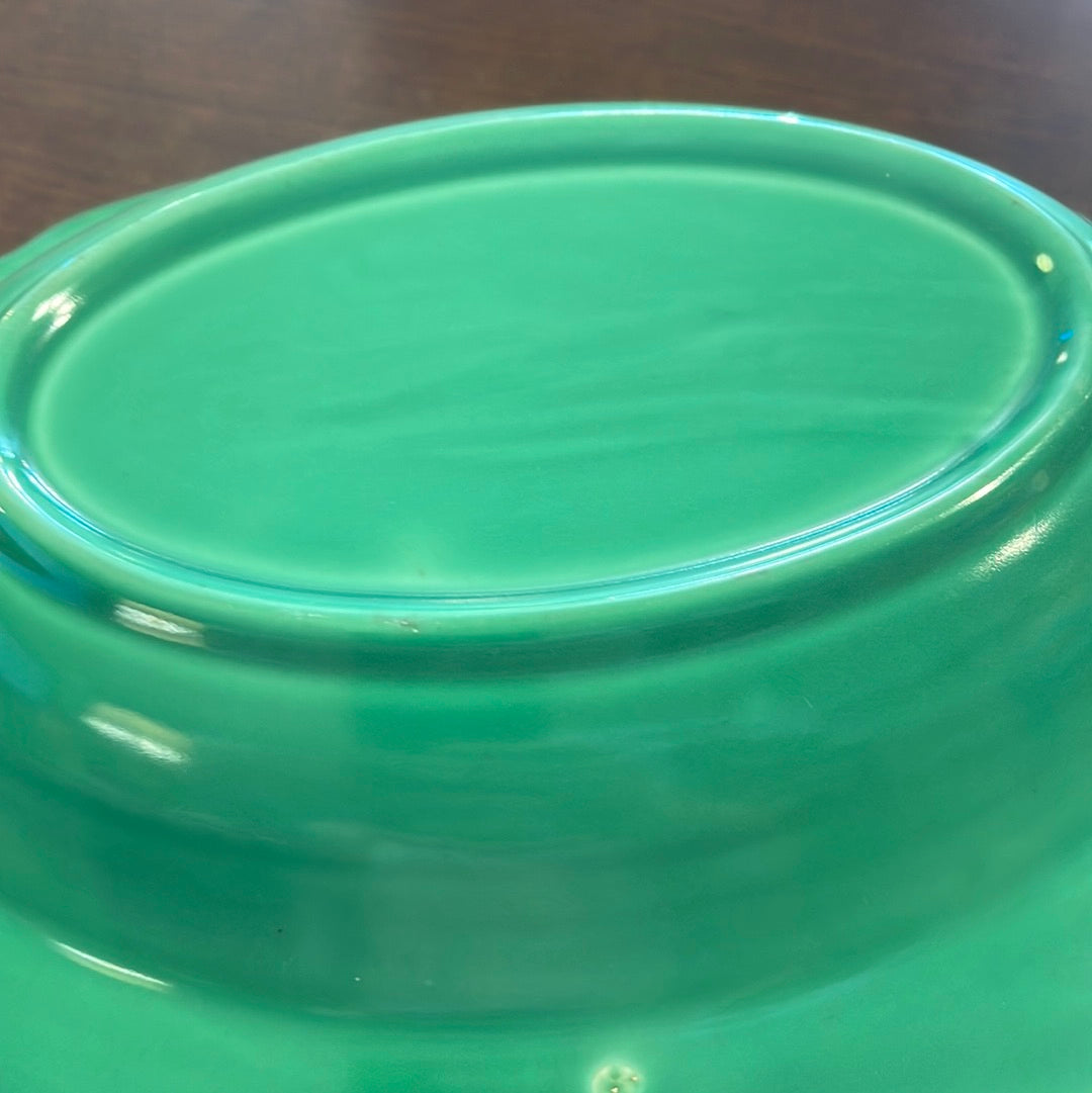 Riviera Green Nappy Bowl Curved Edge 9" Homer Laughlin